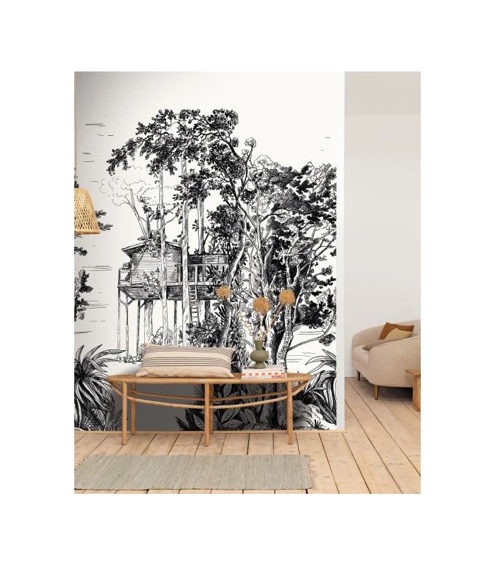 Papier peint Panoramique Garden Shed Noir - 200x310cm - Collection Green Life 2 - CASELIO - Réf.  GNL2105420904