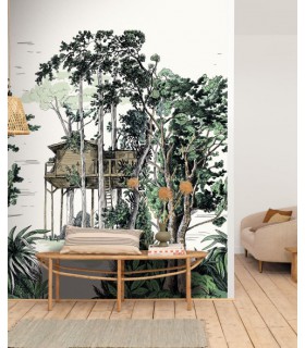 Papier peint Panoramique Garden Shed Vert - 200x250cm - Collection Green Life 2 - CASELIO - Réf.  GNL2105420405