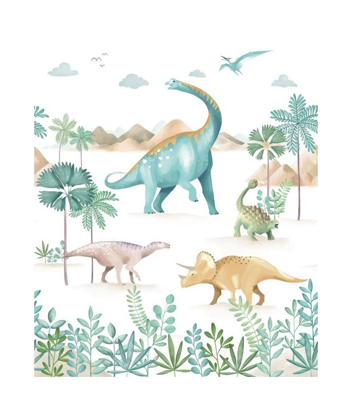 Panoramique LE MONDE DES DINOSAURES VERT L 250x310 - Collection LES MINIS MONDES - CASELIO - Réf. MNM105774502