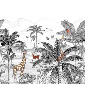 Panoramique LE MONDE DE LA JUNGLE NOIR S 300x250 - Collection LES MINIS MONDES - CASELIO - Réf. MNM105789007