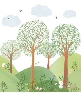 Panoramique LE MONDE DE LA FORET VERT M 250x280 - Collection LES MINIS MONDES - CASELIO - Réf. MNM105803201