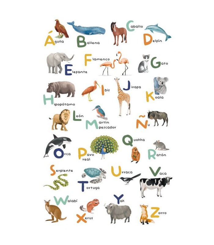 Panoramique APRENDEMOS EL ALFABETO MULTICOULEURS L 200x310 - Collection LES MINIS MONDES - CASELIO - Réf. MNM105863404