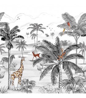 Panoramique LE MONDE DE LA JUNGLE NOIR L 300x310 - Collection LES MINIS MONDES - CASELIO - Réf. MNM105789009