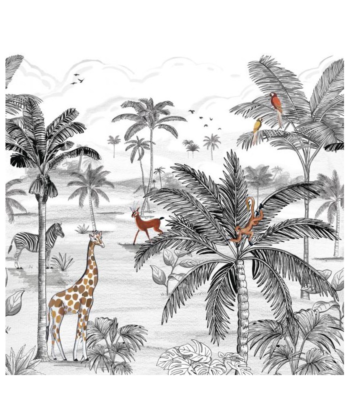 Panoramique LE MONDE DE LA JUNGLE NOIR L 300x310 - Collection LES MINIS MONDES - CASELIO - Réf. MNM105789009