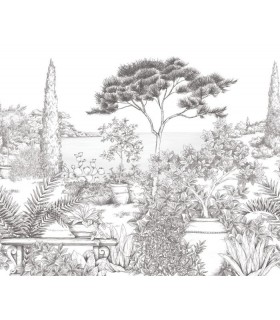 Panoramique A L'OMBRE DES PINS S NOIR FUSAIN 300x250 - Collection WONDERWALLS 2 - CASADECO - Réf. WDWD200019807