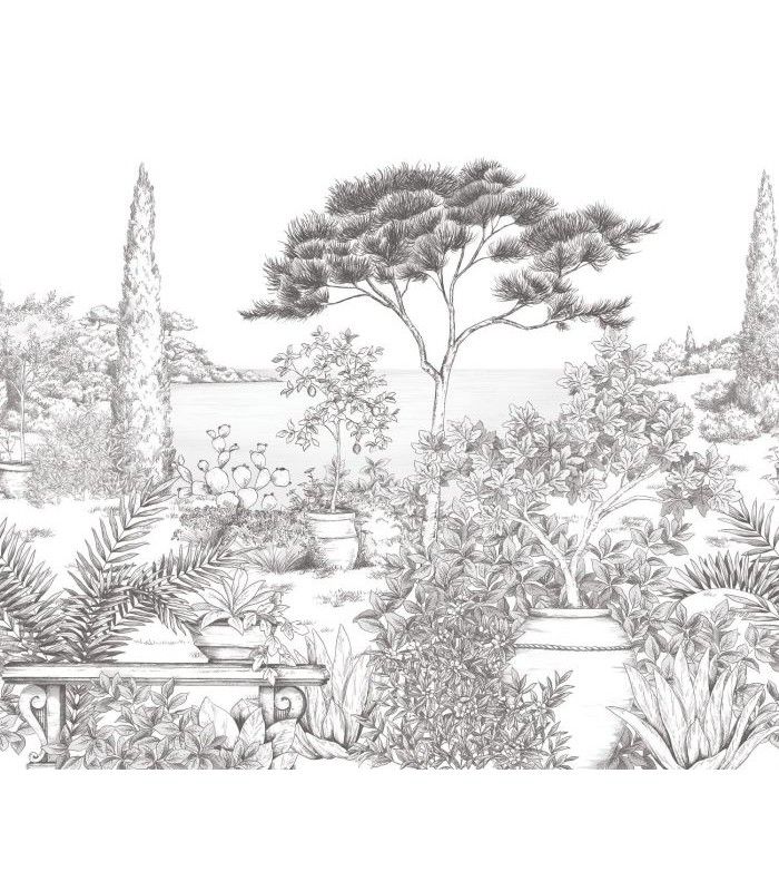 Panoramique A L'OMBRE DES PINS S NOIR FUSAIN 300x250 - Collection WONDERWALLS 2 - CASADECO - Réf. WDWD200019807