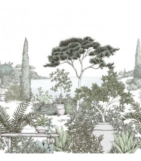 Panoramique A L'OMBRE DES PINS L Vert Eucalyptus 300x310 - Collection WONDERWALLS 2 - CASADECO - Réf. WDWD200017609