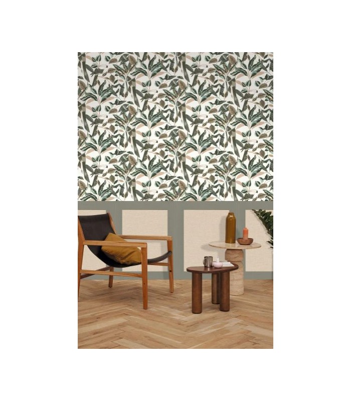 Panoramique SOUBASSEMENT JUTE S KAKI - Collection RELIEFS - CASELIO - Réf. RLF105227170