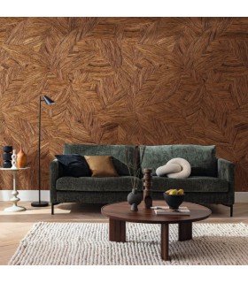 Panoramique WOOD LEAVES MARRON S 212 x 250 - Collection RELIEFS - CASELIO - Réf. RLF106172025