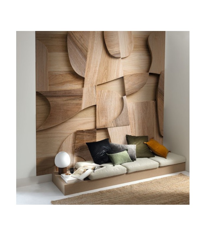 Panoramique MARQUETRY MARRON S 212 x 250 - Collection RELIEFS - CASELIO - Réf. RLF106192025