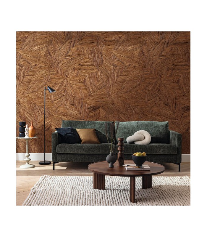 Panoramique WOOD LEAVES MARRON L 212 x 310 - Collection RELIEFS - CASELIO - Réf. RLF106172027
