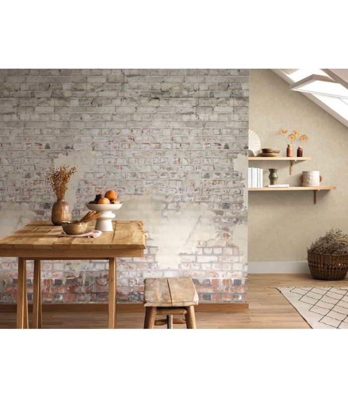 Panoramique BRICKWALL TAUPE L 212 x 310 - Collection RELIEFS - CASELIO - Réf. RLF106251027