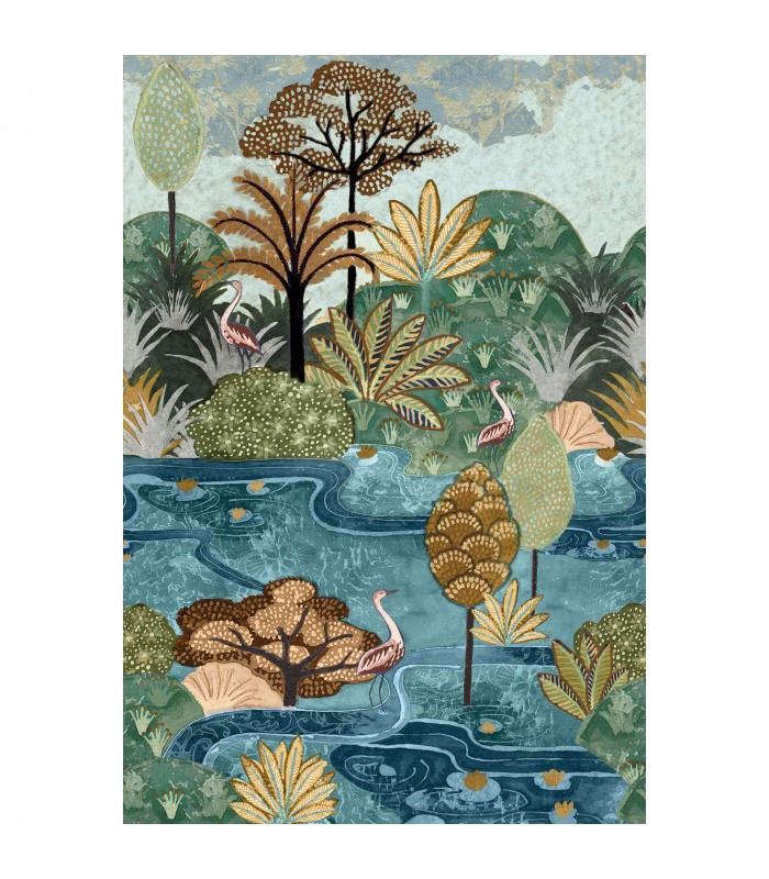 Papier Peint Panoramique Vinyle sur Intissé Aruba Multicolore – Panoramas 2 de Casamance - réf. 75610814 - 204 x 300 CM