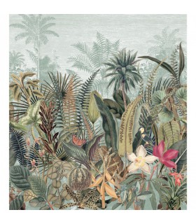 Papier Peint Panoramique Vinyle sur Intissé Daintree Bleu Marine/ Vert Mousse – Panoramas 2 de Casamance - réf. 75662036 - 272 x