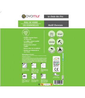 Toile de verre à peindre Chevrons 140g/m² Novomur - 12,5M/25M