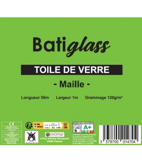 Toile de verre à peindre motif maille 120-140g/m² Batiglass- 50Mx1M