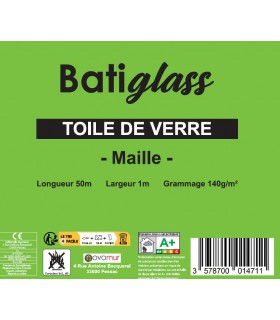 Toile de verre à peindre motif maille 140 g/m² Batiglass 50 x 1 m