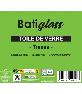 Toile de verre à peindre motif tresse Batiglass 170g/m² - 50Mx1M