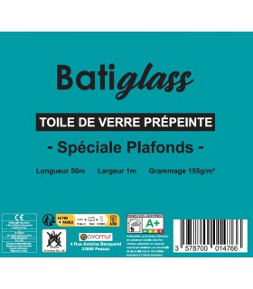 Toile de verre prépeinte spéciale plafond 155g/m² Batiglass - 50Mx1M