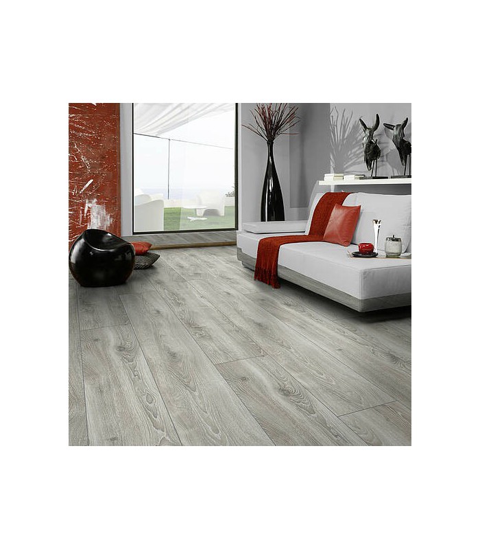 Kronotex Parquet Stratifié Mammut Plus - Chêne Highland Argent D4797 - 1845 x 244 x 10 mm