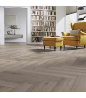 Kronotex Parquet Stratifié Chevron Herringbone - Chêne Silver D3773 - 665 x 133 x 8 mm