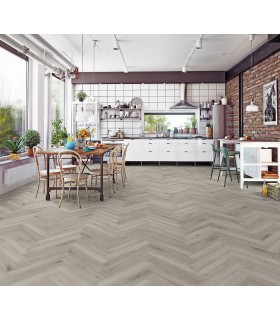 Kronotex Parquet Stratifié Chevron Herringbone - Chêne Silver D3773 - 665 x 133 x 8 mm